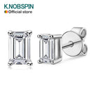 KNOBSPIN D VVS1 Smaragdgeschliffene Moissanit-Ohrringe s925 Sterlingsilber mit 18 Karat Weißgoldplattierung Ohrringe für Damen Edler Schmuck