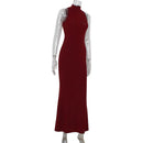 The Crimson Line | Sequin Sleeveless Maxi Gown
