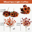 4PCS Mixed Artificial Flowers Bouquet: Sunflower & Peony for Home, Wedding, Party Decor, Valentine's New Year Decoration