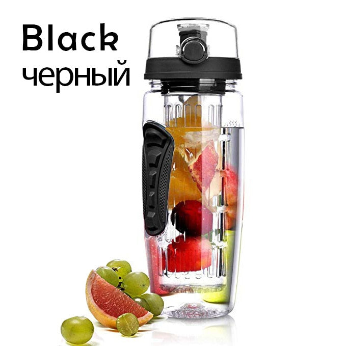 1000ml Water Fruit Bottle Bpa Free Plastic Sport Fruit Infuser Water Bottles with Infuser Juice Shaker Drink Bottle of Water