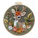 Beginner Embroidery Kit Cow Daisy Flower Embroidery Punch Needle Kit with Hoop Cloth Color Thread Colorful Handmade Craft Set