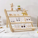 Livingandhome 4 Tier Pine Wood Desktop Display Stand, 39cm W x 32cm D x 40cm H