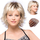 Synthetic Short Blonde Wig With Bangs Blonde Mix Brown Wigs For White Women Fluffy Synthetic Hair Women'S Wigs
