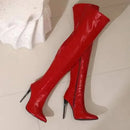 Autumn and Winter New Style Fashion High-heeled Women's Long Boots Sharp Toe Sexy Party Over The Knee Boots High 12cm Size 35-48