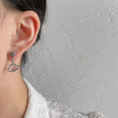 2023 New Laser Opal Love Heart Crystal Planet Drop Earrings for Women Sweet Romantic Dangle Earrings Trend Y2K Jewelry