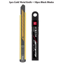 Fizz Metal Utility Knife Blade Paper Cutter Aluminum Alloy Pocket Knifes with Self-Locking Design Stationery Supplies