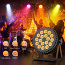 Yiflamefly 4 Pcs 18 LED Par Light 200W LED Stage Light 4 in 1 RGBW Stage Lighting Spotlight With DMX512 For Party Wedding DJ