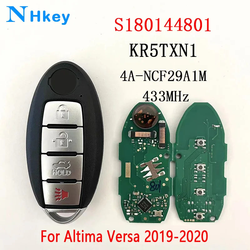 NHkey S180144801 KR5TXN1 Keyless Smart Car Remote Key For Nissan Altima Versa 2019 2020 433MHz Original 4A Chip Fob 285E3-6CA1A