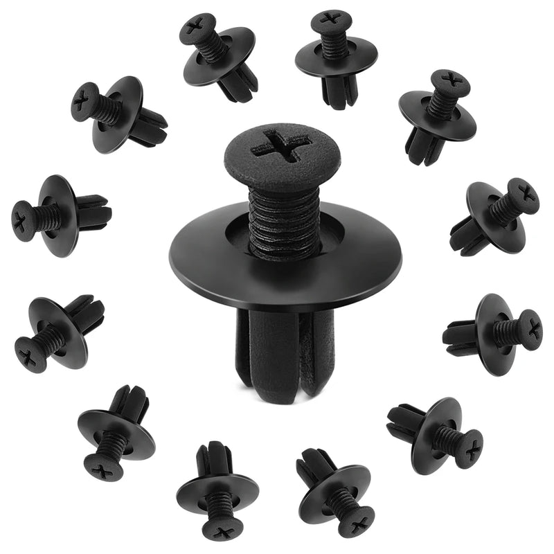 100/50/5pcs Hole Door Rivet Plastic Clip Fasteners Black Cars Lined Cover Barbs Rivet Auto Fasteners Retainer Push Pin Clips 8mm