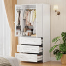 The Morning Gallery | 71" Mirrored Armoire with Integrated Drawer System
