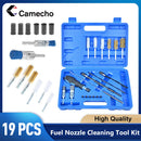Camecho 19pcs Universal Injector Seat Brush Cleaner Cleaning Tool Kit for Diesel Engines