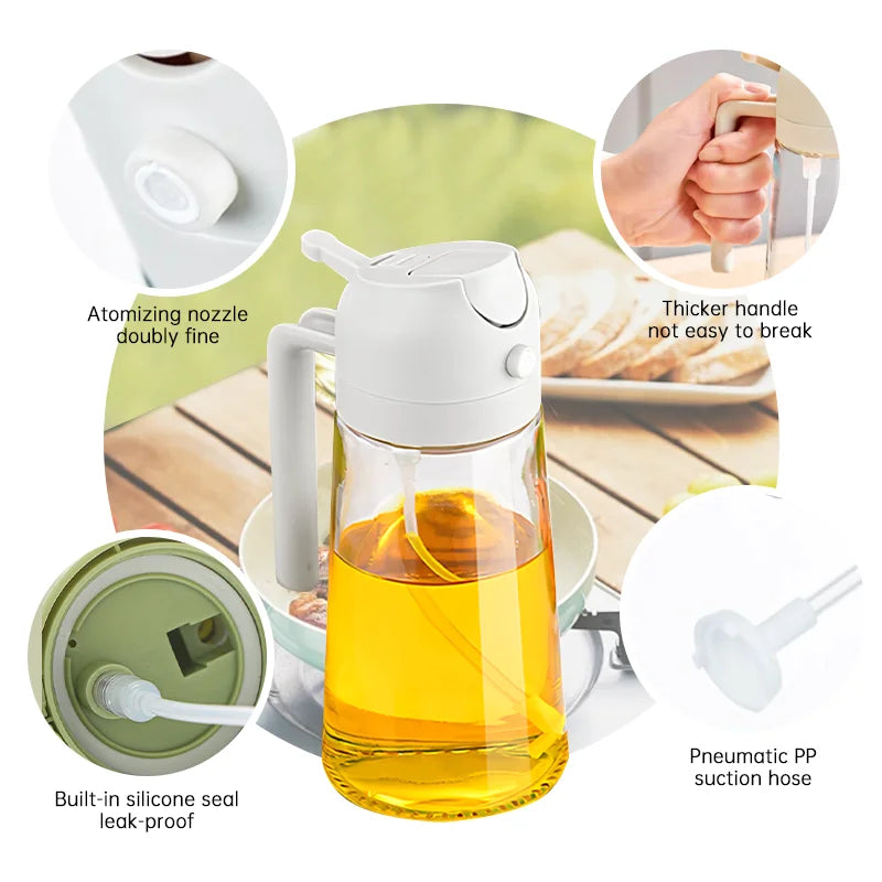 Oil Sprayer Oil Jar Kitchen Household Can Pour Oil Spray Bottle 2in1 Atomized Oil Spray Bottle Oil Spray Bottle Cooking Utensils