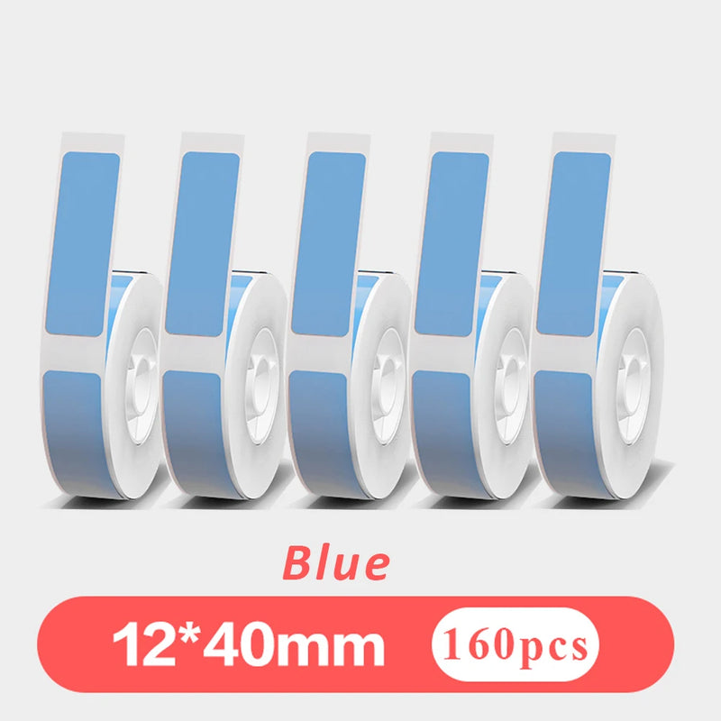 5pcs 12mmx40mm Gap Label Paper fit for P12 P15 Phomemo D30 Q30 Printer Waterproof Self Adhesive Thermal Printer Sticker
