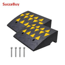 SucceBuy 1/2 Pack Rubber Curb Ramp Rise Heavy Duty Threshold Driveway Ramps with Stable Structure Car Wheelchairs Motorcycles