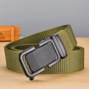 Men's Belt Automatic Metal Buckle Imitation Nylon Webbing Outdoor Work Belt Toothless Automatic Buckle Casual Sports Canvas Belt