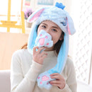 Animal Cartoon Unicorn Girls Unicorn Hat Winter Women Hats Plush Moving Rabbit Ears Hat Children&