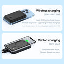 Baseus 20W Magnetische Kabellose Lade-Powerbank mit 6000mAh, 14,7mm rutschfestes Silikongehäuse, Schnellladung für iPhone 8-15 Serie
