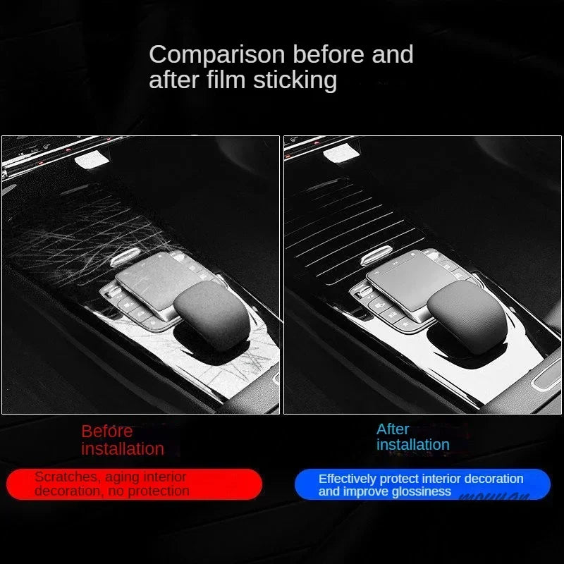 For Tesla Model S X 2016-2021 Car Gearbox Panel Navigation Screen Automotive Interior TPU Protective Film Anti-Scratch Sticker