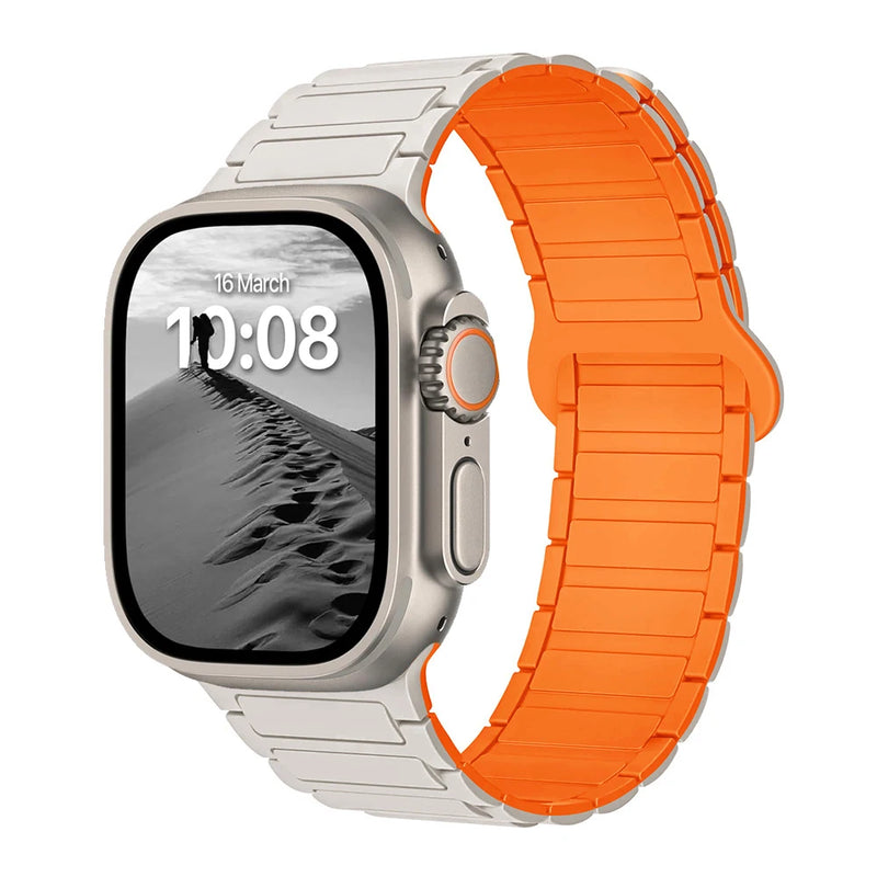 Magnetic Strap for Apple Watch Band 44mm 49mm 45mm 41mm 40mm Silicone Bracelet for IWatch Ultra 2 Series 9 8 7 6 5 4 SE 3 42mm