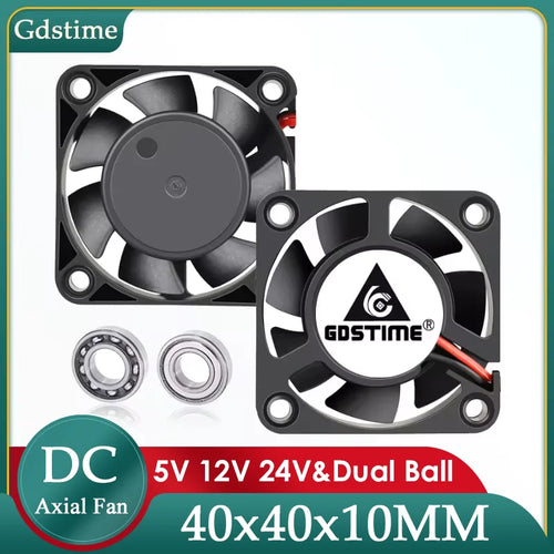 Gdstime 40mm Lüfter DC 5V 12V 24V 40MM*10MM Bürstenloser Lüfter 4CM Dual Ball Mini Lüfter 4010 Lüfter für 3D-Drucker Teilekühlung
