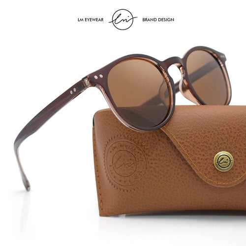 LM Retro Runde Sonnenbrille Damen Herren Ultraleicht TR90 Polarisiert Unisex Fahrbrille Vintage Sonnenbrille UV400 Gafas De Sol