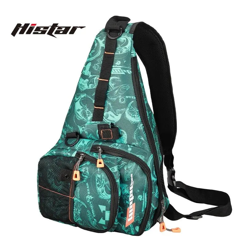 HISTAR Spinning Casting Rod Bag Multi-Functional Big Capacity Waterproof Handbag Waist Crossbody Chest Fishing BackPack