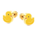 LUXUSTEEL Lovely Coloful Animal Stud Earrings For Girls Stainless Steel Anti-allergy Rabbit Penguin Dog BFF Jewelry Gifts