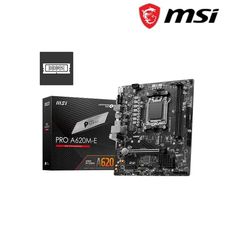 New AMD  PRO A620M-E Micro-ATX AMD DDR5 6400+(OC) MHz M.2 PCIe 4.0 x16 64G Supports AMD Ryzen™ 7000 Series AM5 Motherboard