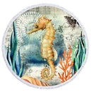Summer Round Beach Towels Undersea Octopus Circle Bath Shower Towel With Drawstring Storage Bag Yoga Mat Blanket toalla playa