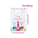 10/25/50pcs Easter Tote Bags with Handles Cartoon Bunny Carrot Design Plastic Gift Bags for Easter Egg Hunt Party Favors Gifts
