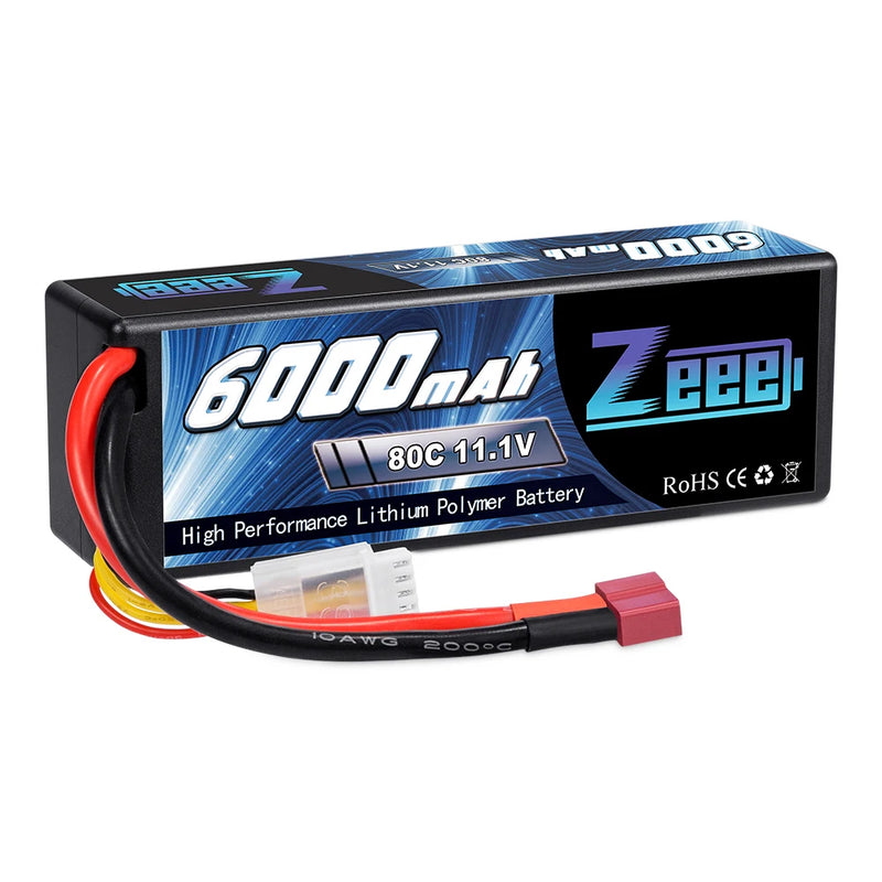 1/2pcs Zeee 3S Lipo Battery 11.1V 80C 6000mAh Hardcase with EC5 Plug for RC Cars RC Hobbies Buggy Trucks Boats for FPV Drones