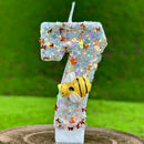 3D Number Cake Decorating Candles Glitter Bees Digital Candles Cake Topper Birthday Party Party Cake Decoration