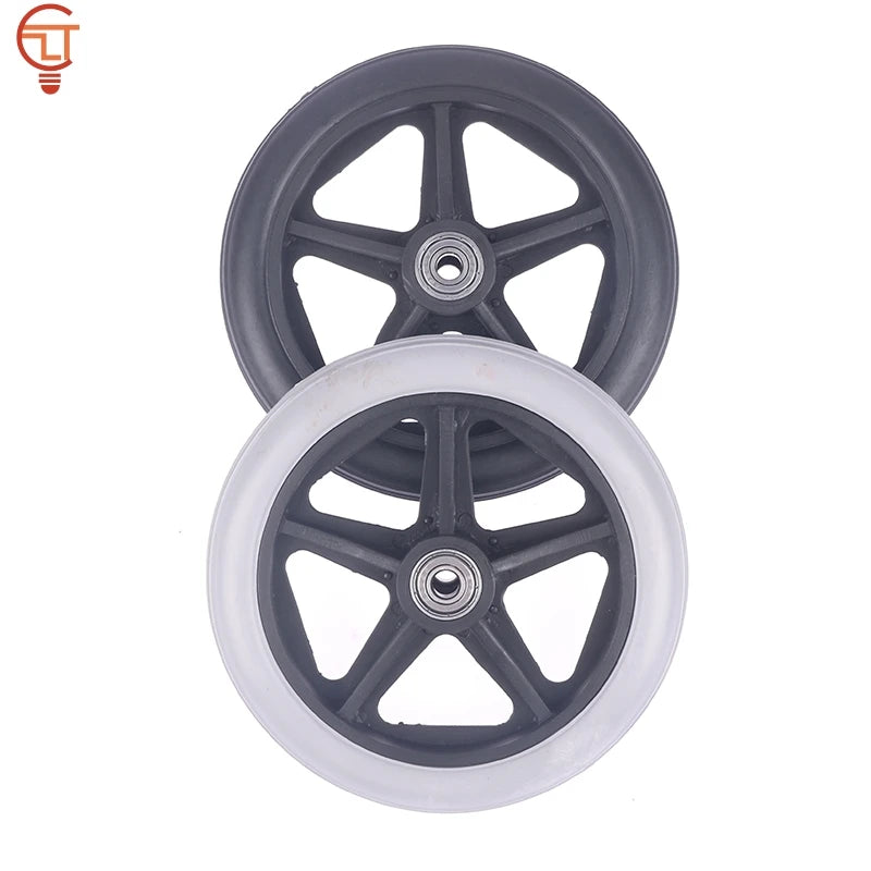 6 inch Wheel Smooth Flexible Heavy Duty Wheelchair Front Castor Solid Tire Wheel Wheelchair Replacement Parts