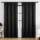 1pc Blackout Curtain, Solid Color With Metallic Star Pattern, Polyester Blend, Room Darkening, Thermal Insulated, UV Blocking Fo
