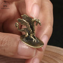 Solid Brass Warcraft Pterosaur Dragon Small Statue Desktop Ornaments Mythical Beast Figurines Retro Home Feng Shui Decorations