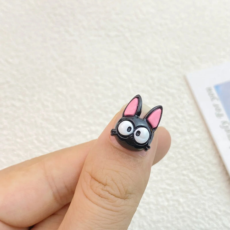 10/20Pcs New Cute Resin Cartoon Black Cat Flat Back Manicure Parts Embellishments For Hair Bows Accessories