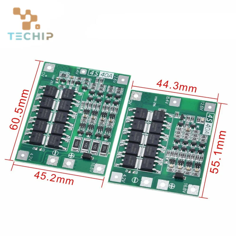 3S/4S 40A 60A Li-ion Battery Charger Protection Board 18650 BMS For Drill Motor 11.1V 12.6V/14.8V 16.8V Enhance/Balance