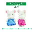 Easter Bunny 1:12 2pcs Furniture Simulation Forest Animal Baby Toy Rabbit Family Dollhouse Character Collection Toys 4.5cm Set