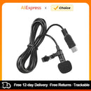 Mini USB Omni-Directional Stereo Mic  Professional 1.5M Microphone with Collar Clip for Gopro Hero 3 3+ 4