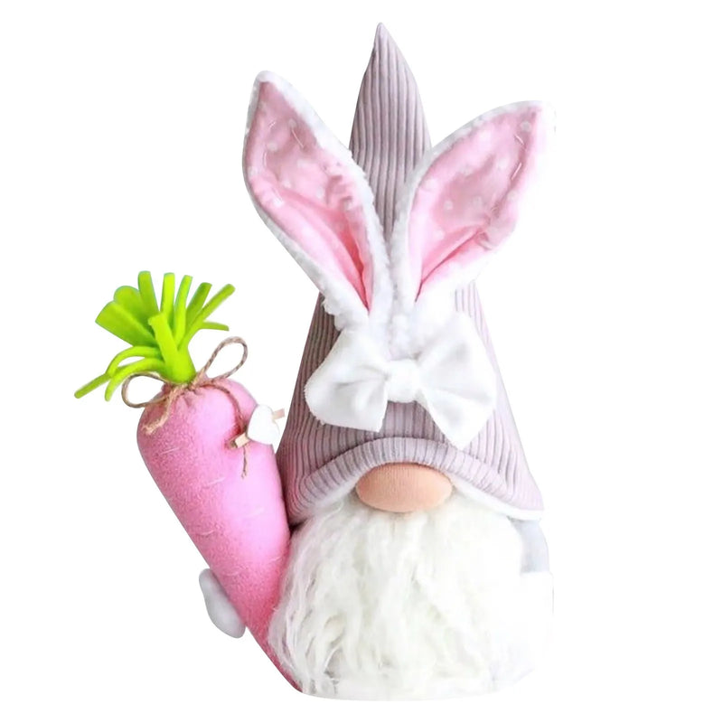 Easter Bunny Gnome And Flower Easter Decoration Ornament Gift Soft and Safe Material Easter Faceless Doll Indoor Ornament