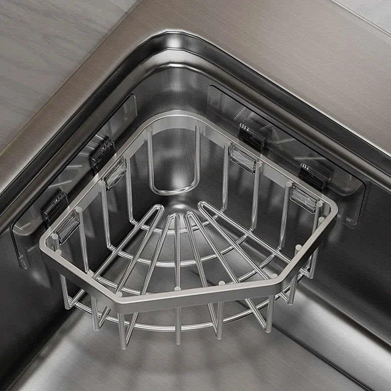 Stainless Steel Kitchen Storage Rack Sink Drain Rack Sponge Organizer Hanging Soap Drainer Shelf Basket Bathroom Shampoo Shelves