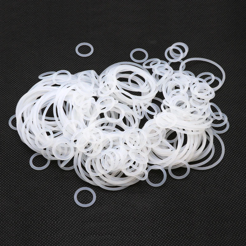 10pcs VMQ O Ring Seal Gasket Thickness CS 1.5mm OD 5~ 45mm Silicone Rubber Insulated Waterproof Washer Round Shape White Nontoxi