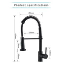 Rozin Matte Black Kitchen Faucet Deck Mounted Mixer Tap 360 Degree Rotation Stream Sprayer Nozzle Kitchen Sink Hot Cold Taps