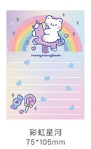 100pcs Memo Cute Bear Purple Pinky Message Notes Handbook Material Paper Girls Boys Notepads