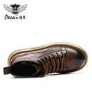 DESAI Mens Winter New Genuine Leather Boots Non-Slip Heels Fashion Men's Work Shoes Outdoor Warm Boots Thick Bottom Gifts