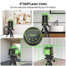 Huepar S04CG-LC Set 16 Lines Laser Level With Support 4D Self-leveling Cross Line Green Level Tiling Floor Laser Tools