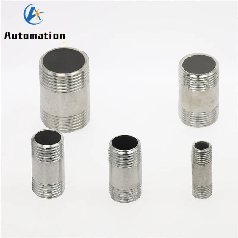 Water connection 1/4" 3/8" 1/2" 3/4" 1" 1-1/4" 1-1/2" Male X Male Threaded Pipe Fittings Stainless Steel SS304 Connector Adapter