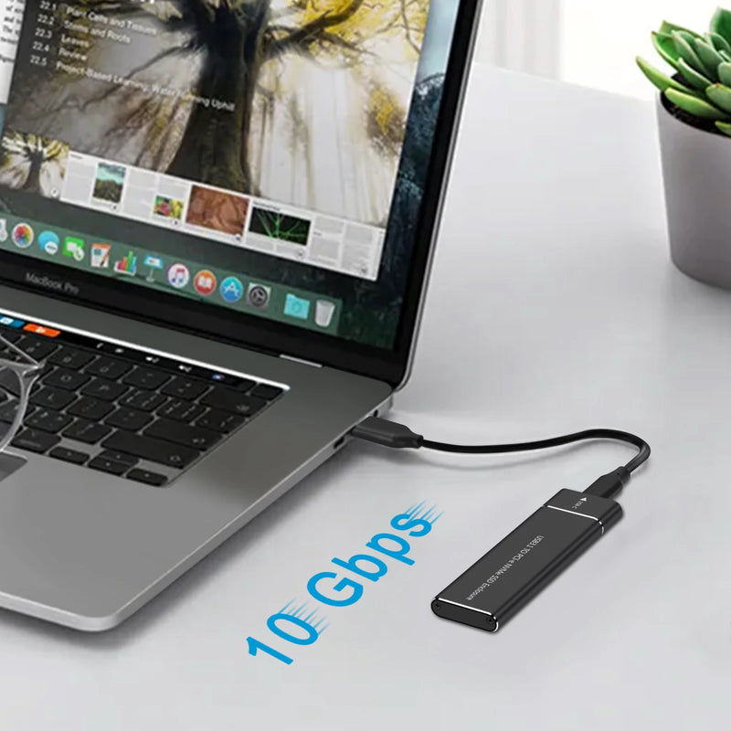 Samget M.2 NVME Solid State Drive External Enclosure 2230/2242/2260/2280 M.2 to USB C Case 10Gbps Type A + Type C For M/M+B Key