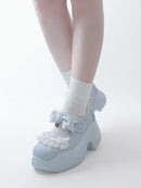 Spring Rilei Gururu Original Sweet Girl Single Shoes Shallow Mouth Spring/summer Lolita Girl Lace Bow Sports Shoes