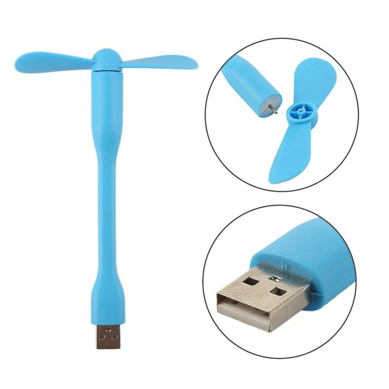 Mini USB Fan Flexible Bendable Fan For Power Bank Laptop PC AC Charger Portable Hand Fan For Computer Summer Cooling Gadget